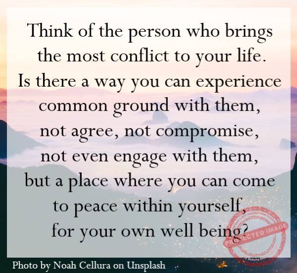 Think of the person who brings the most conflict to your life.