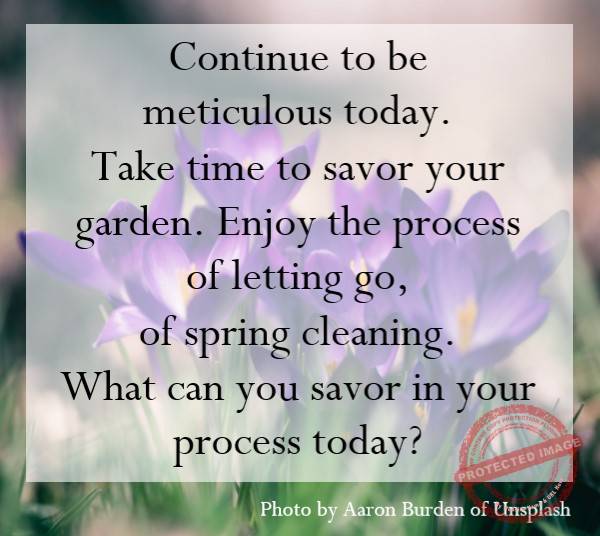 Take your time in the garden. Enjoy the process of spring cleaning.